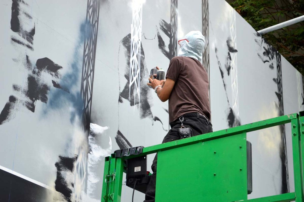 Futura Painting the Bowery Wall Detail 2