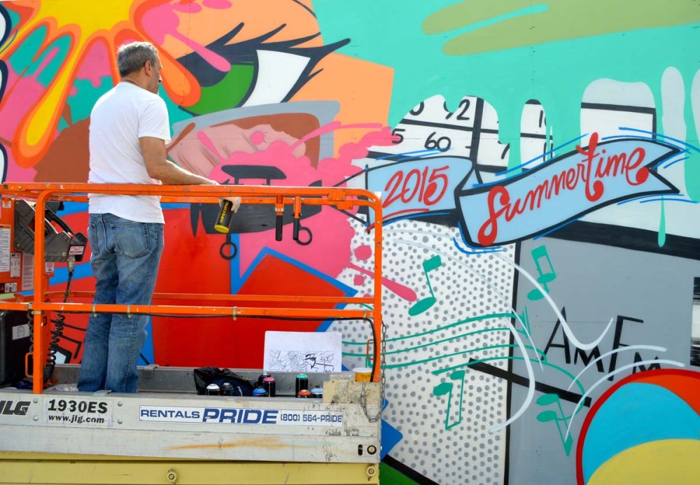 John “Crash” Matos at work for Coney Island Art Walls