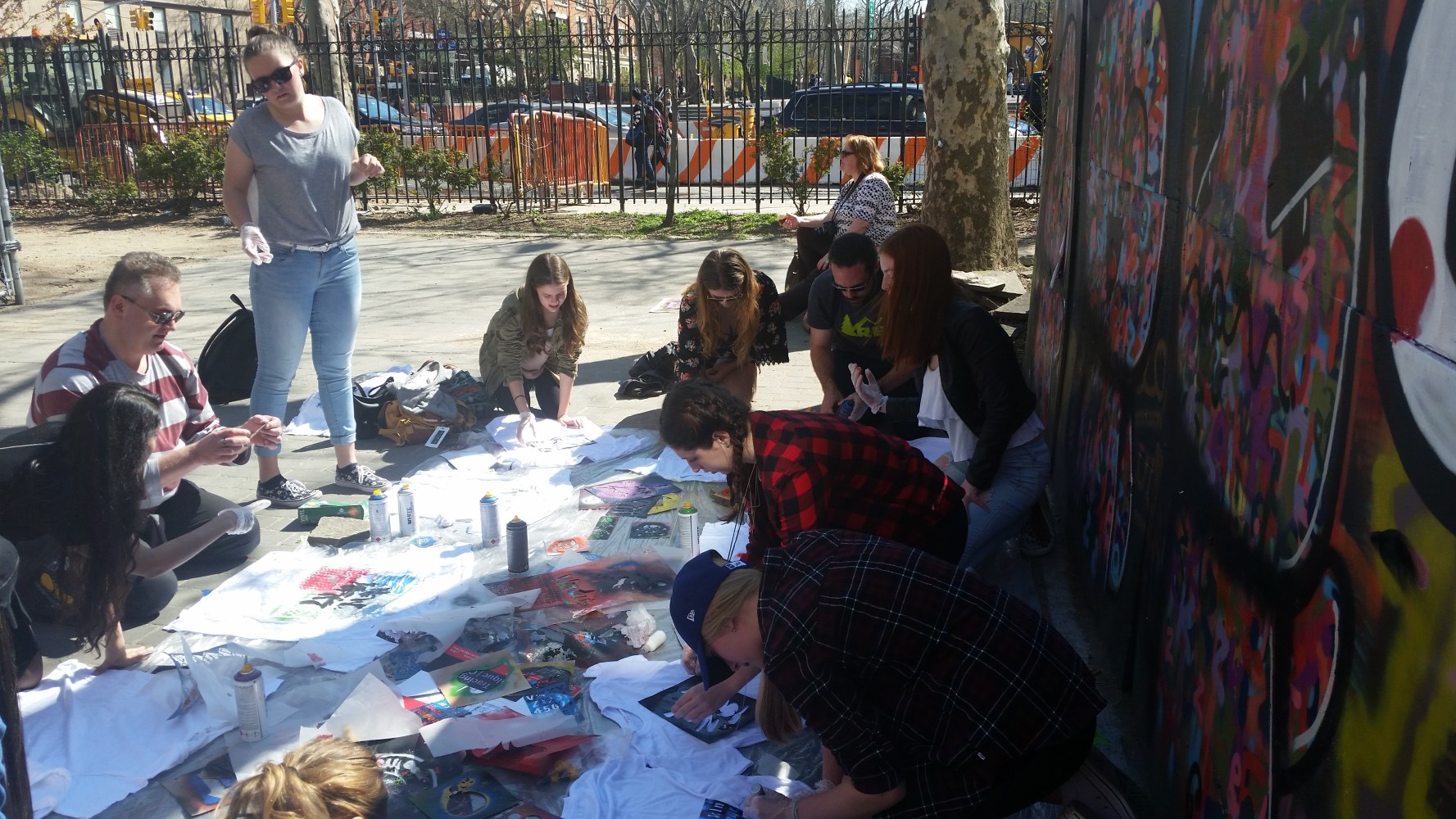 The T-shirt making process led by Gabe Schoenberg with the kids of Sands Secondary