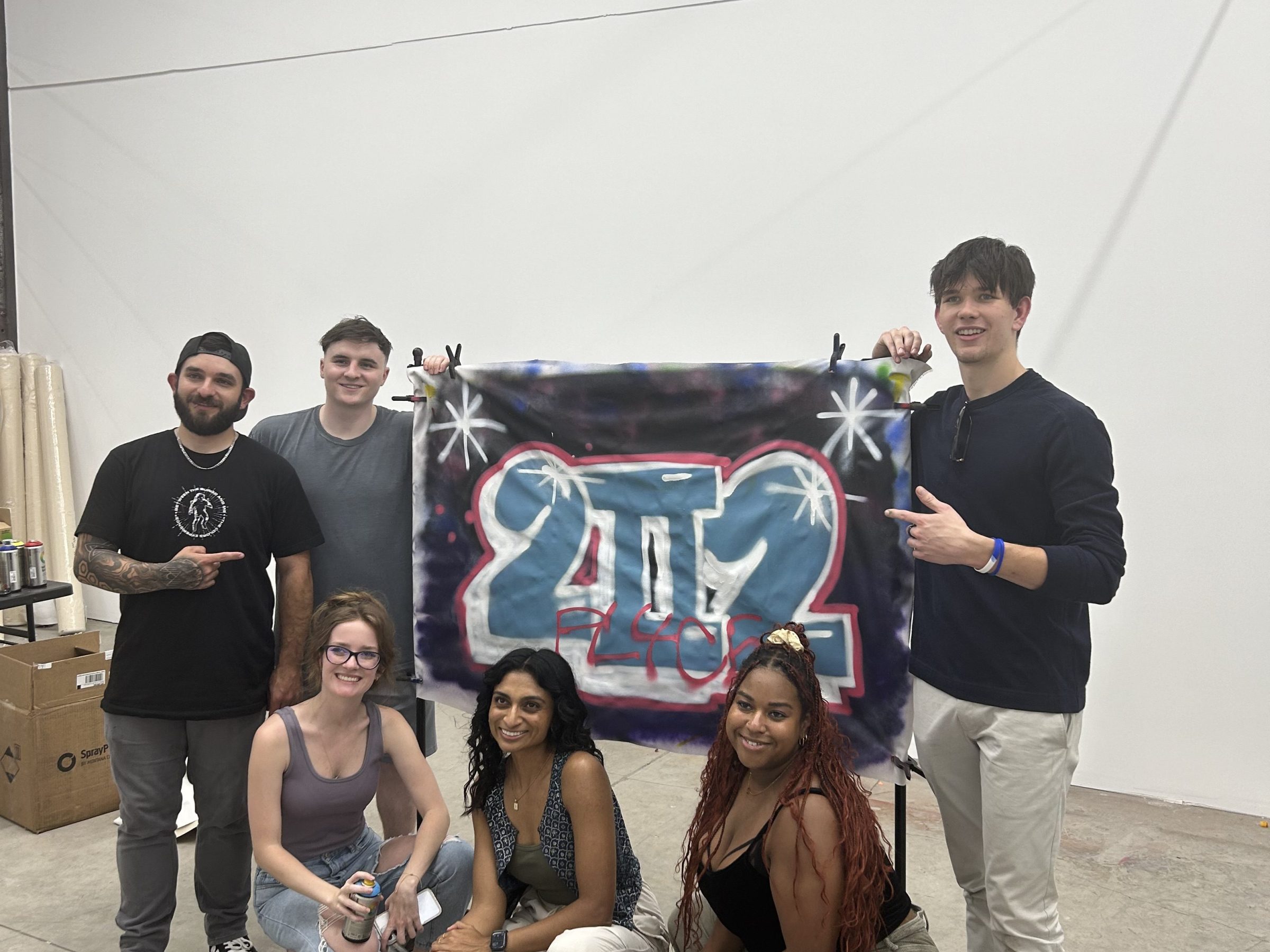 a group of people posing for the camera
